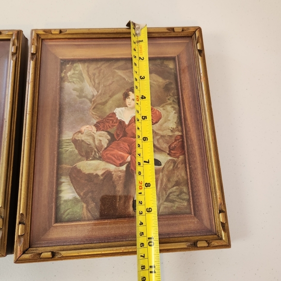 Vintage Master Simpson Boy with Dog Ornate Victorian Wall Art Set Of 2 Framed - Picture 8 of 9